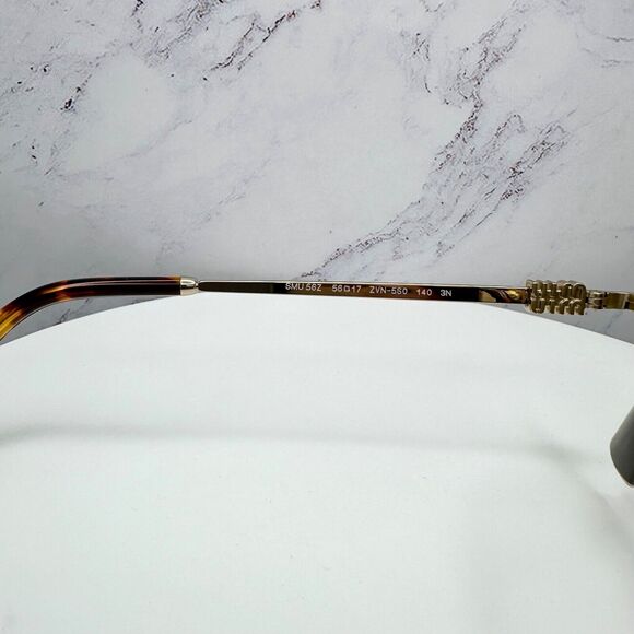 New  MIU MIU Runway Hexagon Geometric Gold Metal Sunglasses Authentic Gray Lens main image 14
